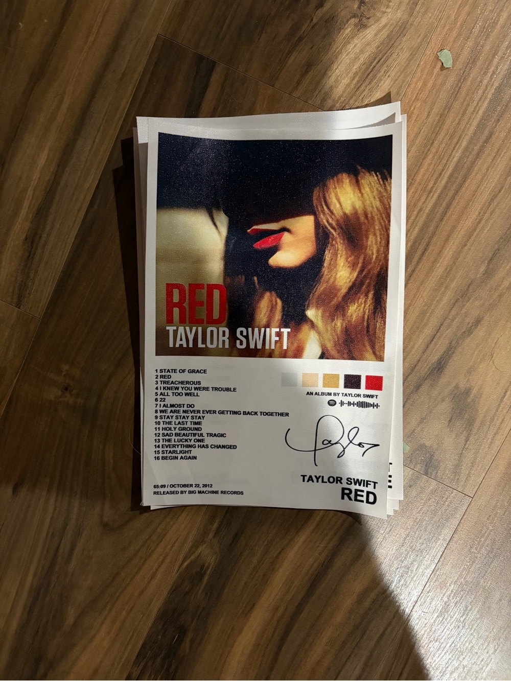 Red Lipstick Poster-Style Makeup Art Print - RED
